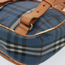 Burberrys Nova Check Shoulder Bag PVC Leather Blue Auth 78851-16