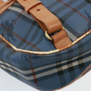 Burberrys Nova Check Shoulder Bag PVC Leather Blue Auth 78851-17