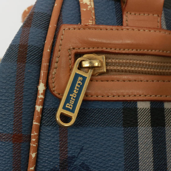 Burberrys Nova Check Shoulder Bag PVC Leather Blue Auth 78851