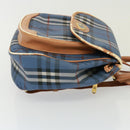 Burberrys Nova Check Shoulder Bag PVC Leather Blue Auth 78851-3