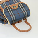 Burberry Nova Check Schultertasche PVC Leder Blau Auth 78851-6