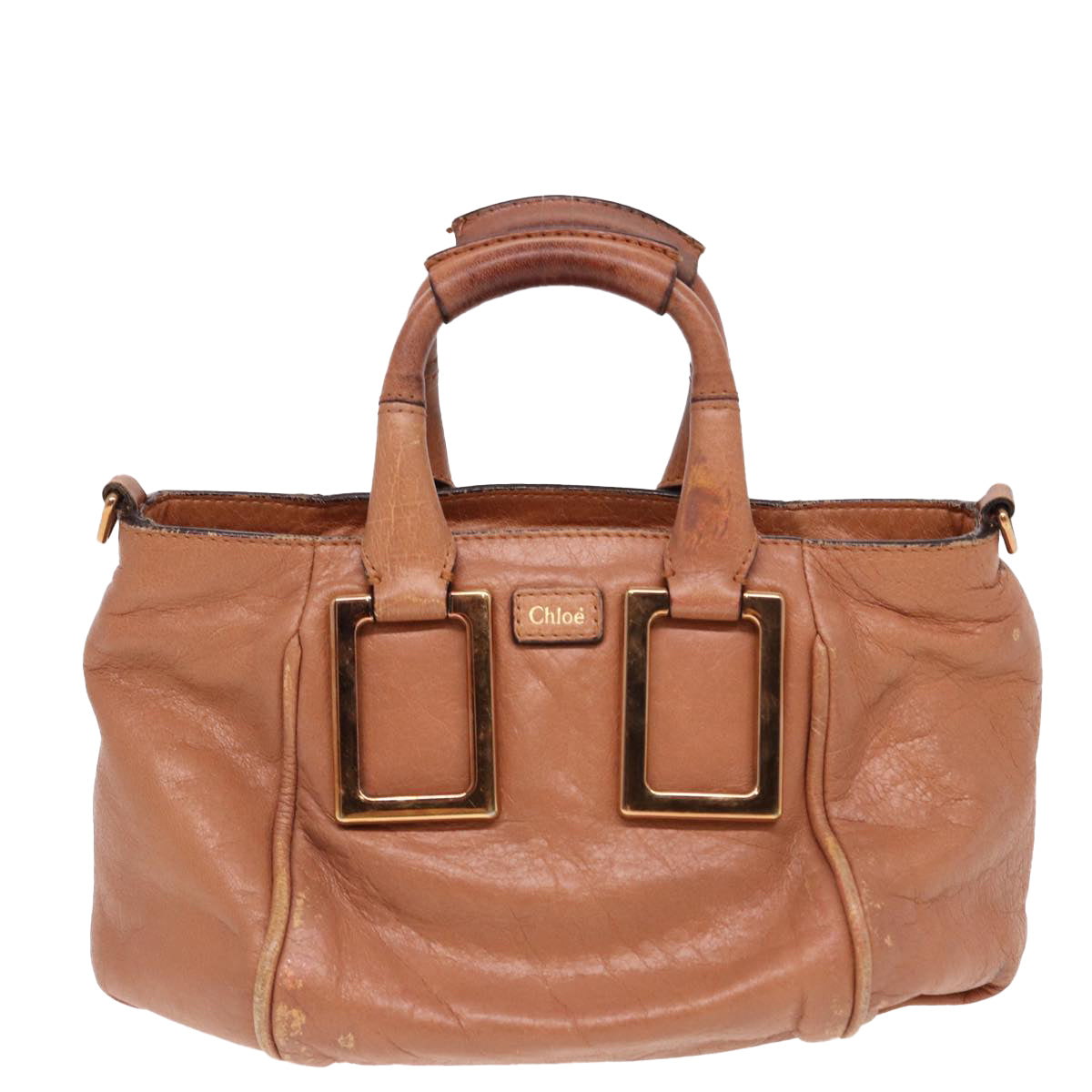 Chloe Hand Bag Leather 2way Beige Auth 78860