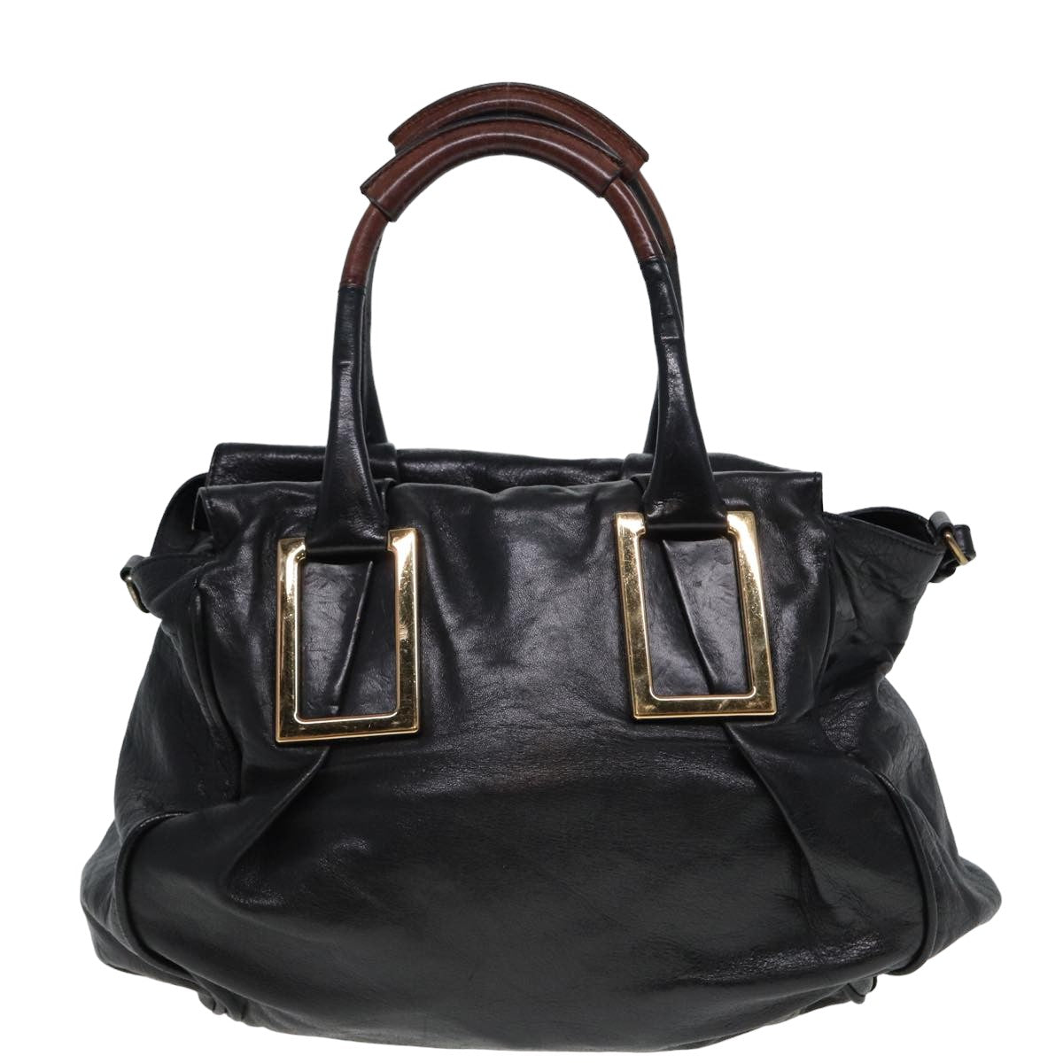 Chloe Etel Hand Bag Leather 2way Black Auth 78862 - 0