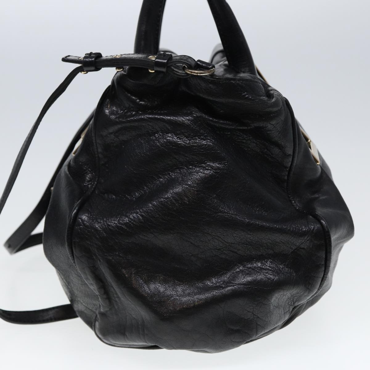 Chloe Etel Hand Bag Leather 2way Black Auth 78862