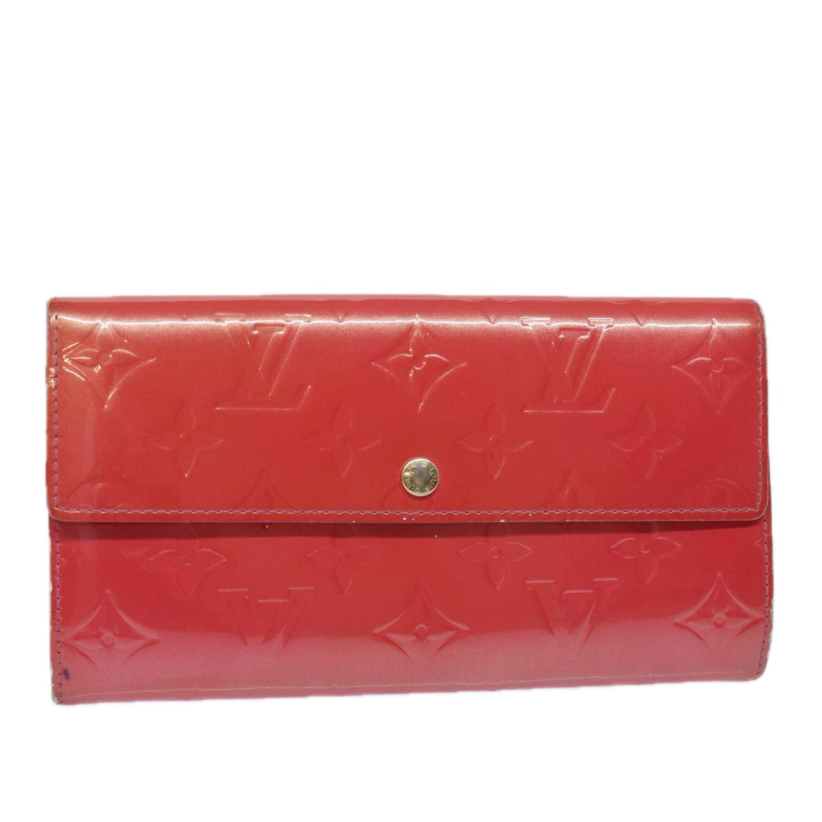 LOUIS VUITTON Vernis Portefeiulle Sarah Wallet Fran Boise M9140F LV Auth 78867