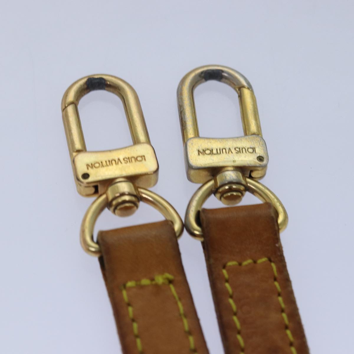 LOUIS VUITTON Shoulder Strap Leather 37.4"" Beige LV Auth 78872