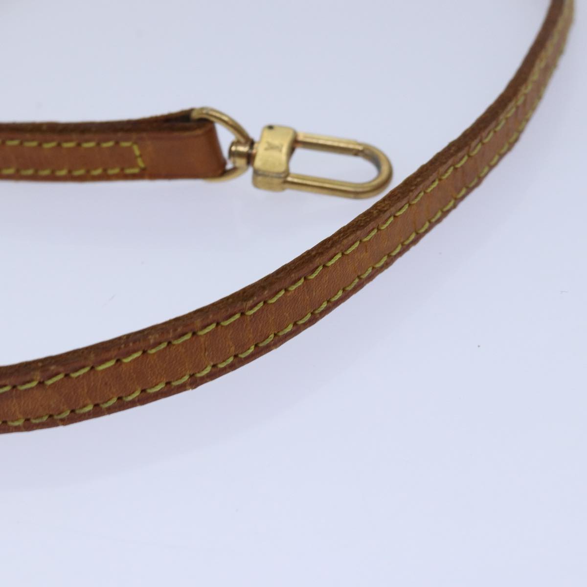 LOUIS VUITTON Shoulder Strap Leather 46.1"" Beige LV Auth 78874