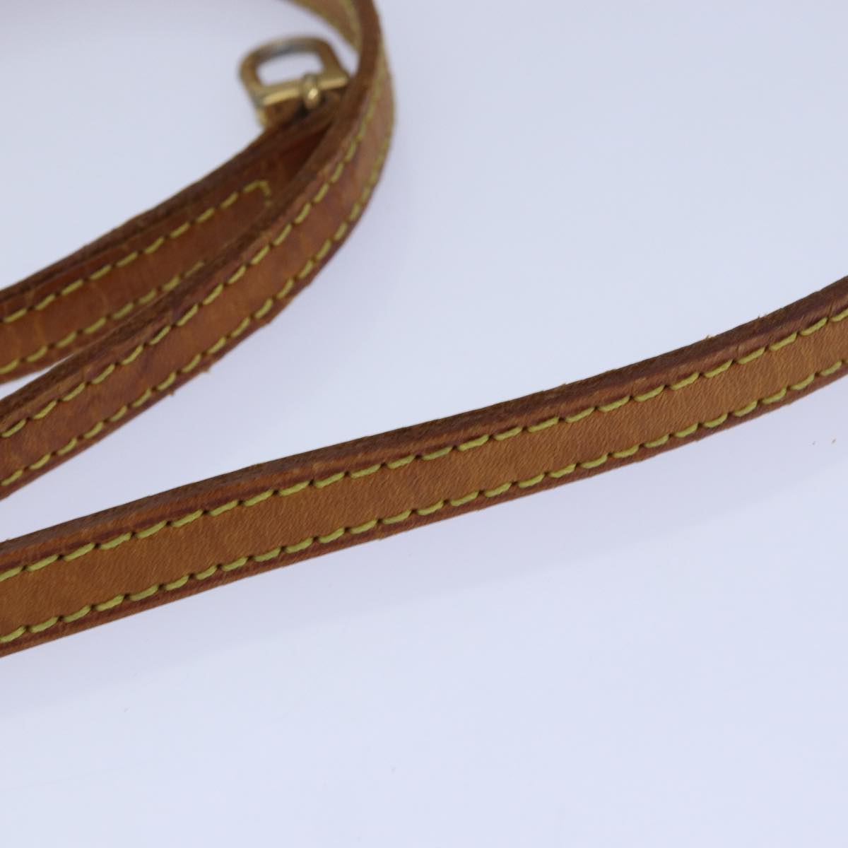 LOUIS VUITTON Shoulder Strap Leather 46.1"" Beige LV Auth 78874