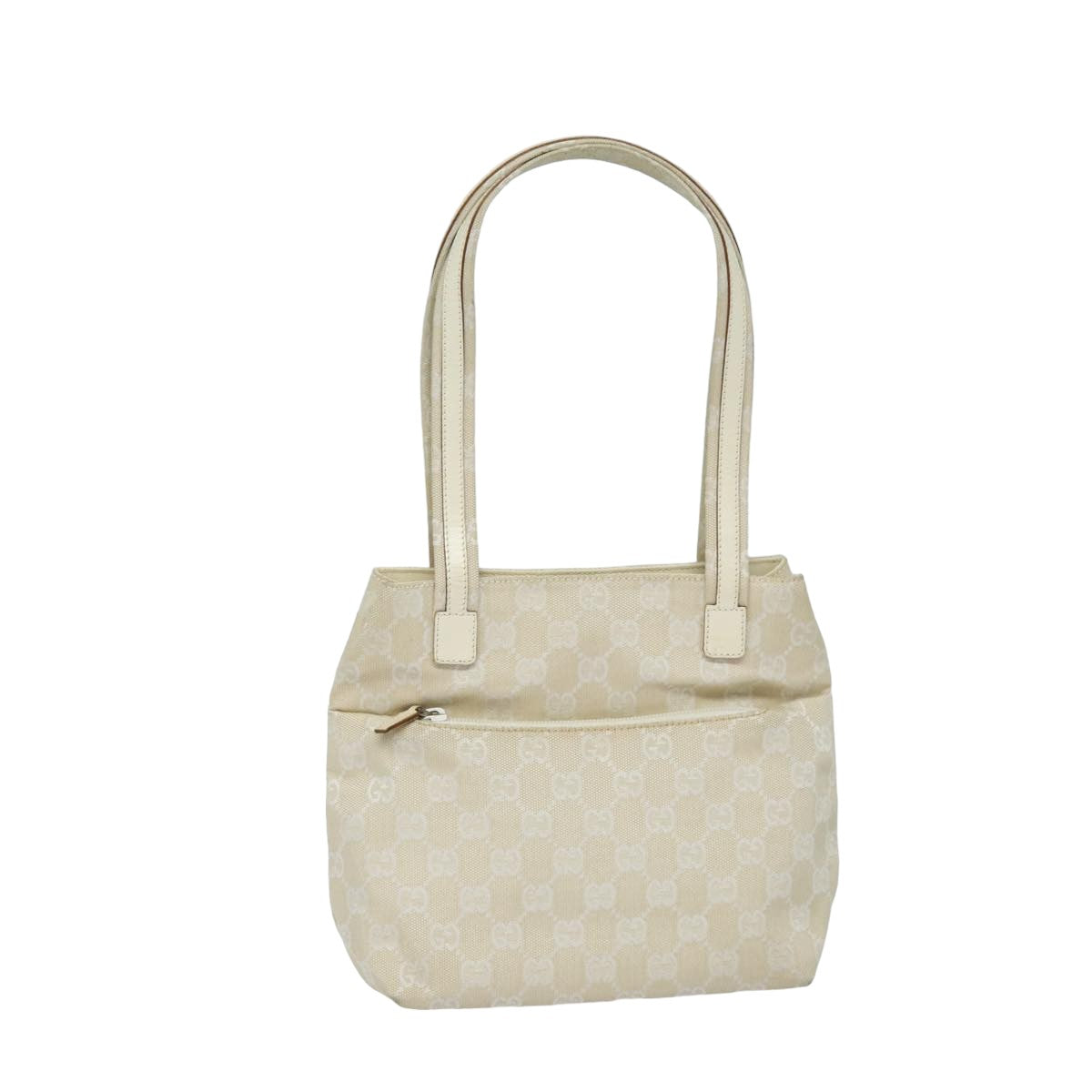 GUCCI GG Canvas Shoulder Bag White 002 1075 Auth 78892