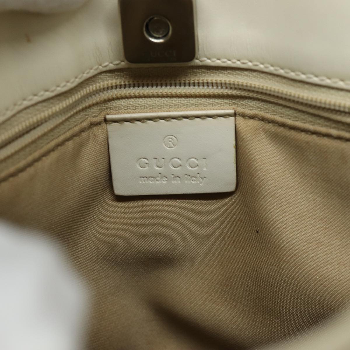 GUCCI GG Canvas Shoulder Bag White 002 1075 Auth 78892