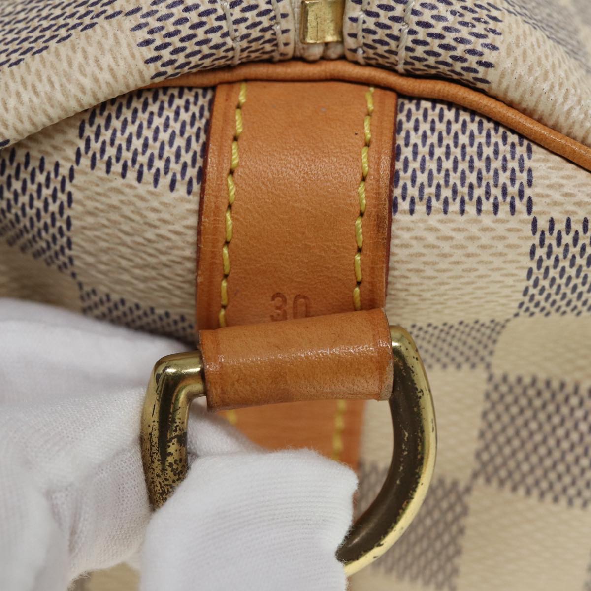 LOUIS VUITTON Damier Azur Speedy Bandouliere 30 Hand Bag 2way N41052 Auth 78898