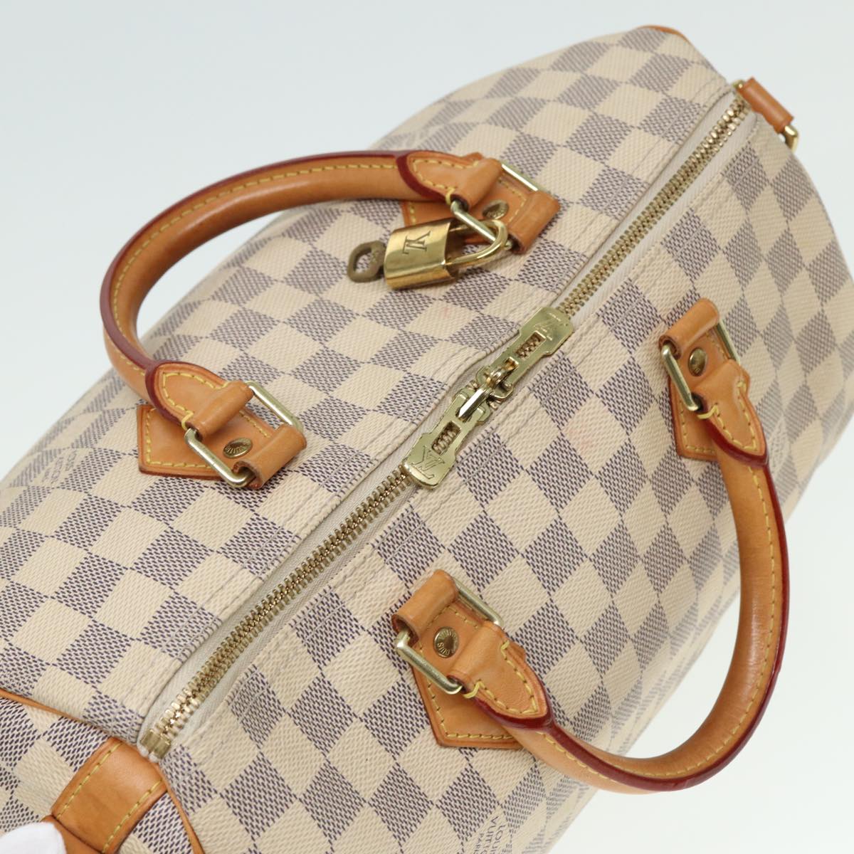 LOUIS VUITTON Damier Azur Speedy Bandouliere 30 Hand Bag 2way N41052 Auth 78898