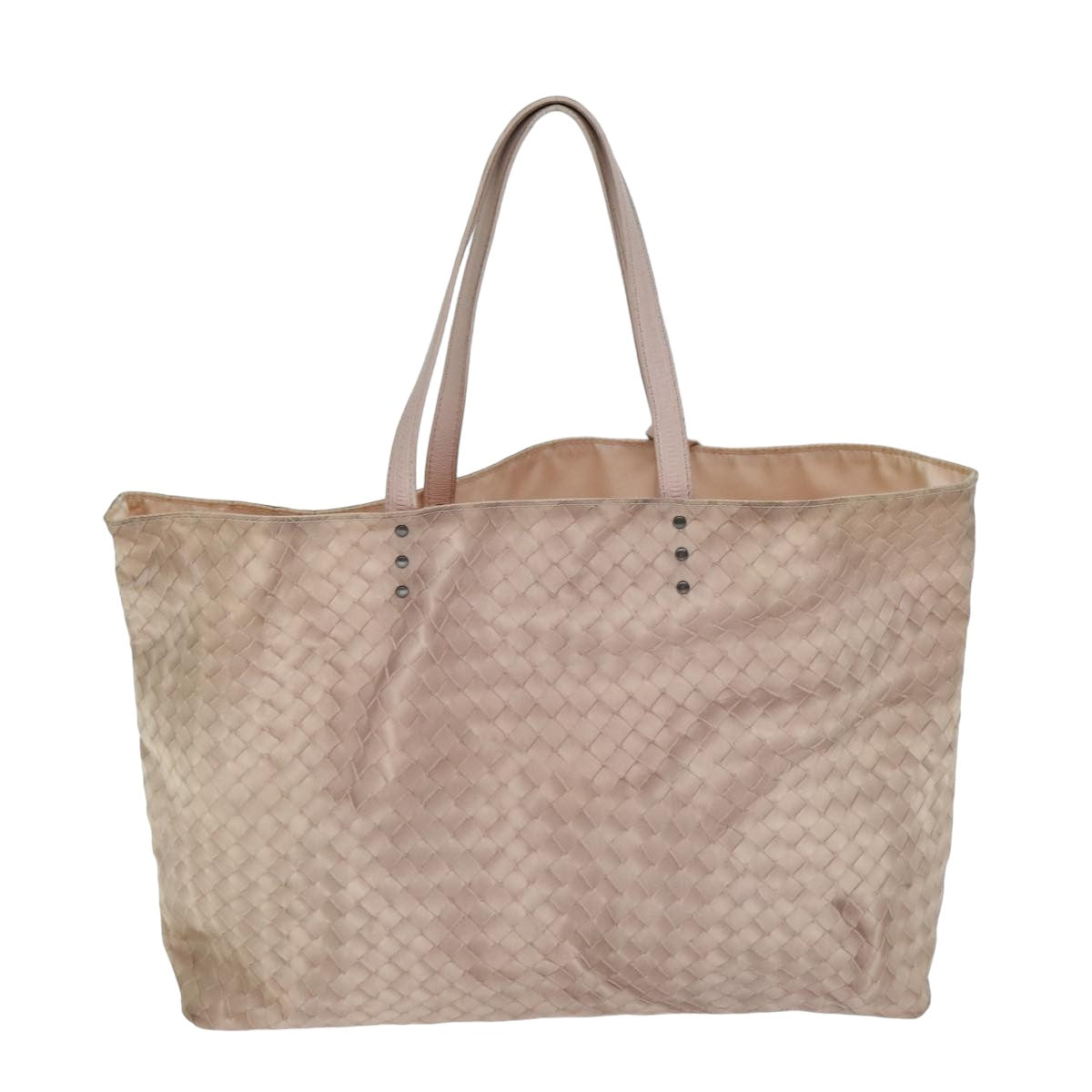 BOTTEGA VENETA Tote Bag Nylon Beige Auth 78910