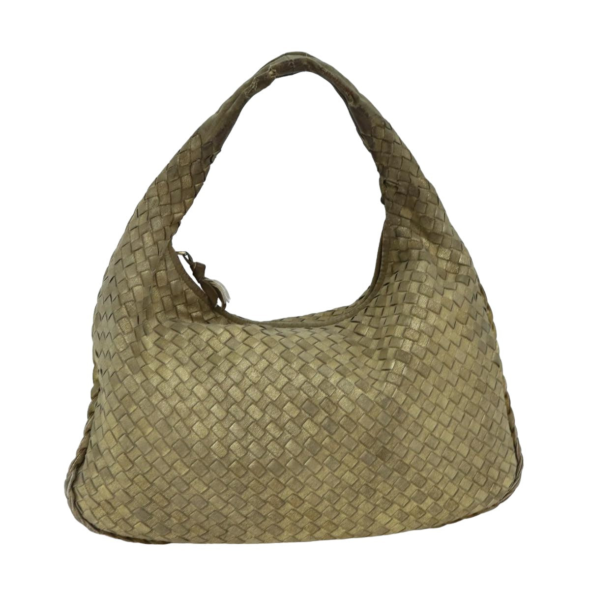 BOTTEGA VENETA INTRECCIATO Tote Bag Leather Gold 115653 Auth 78911