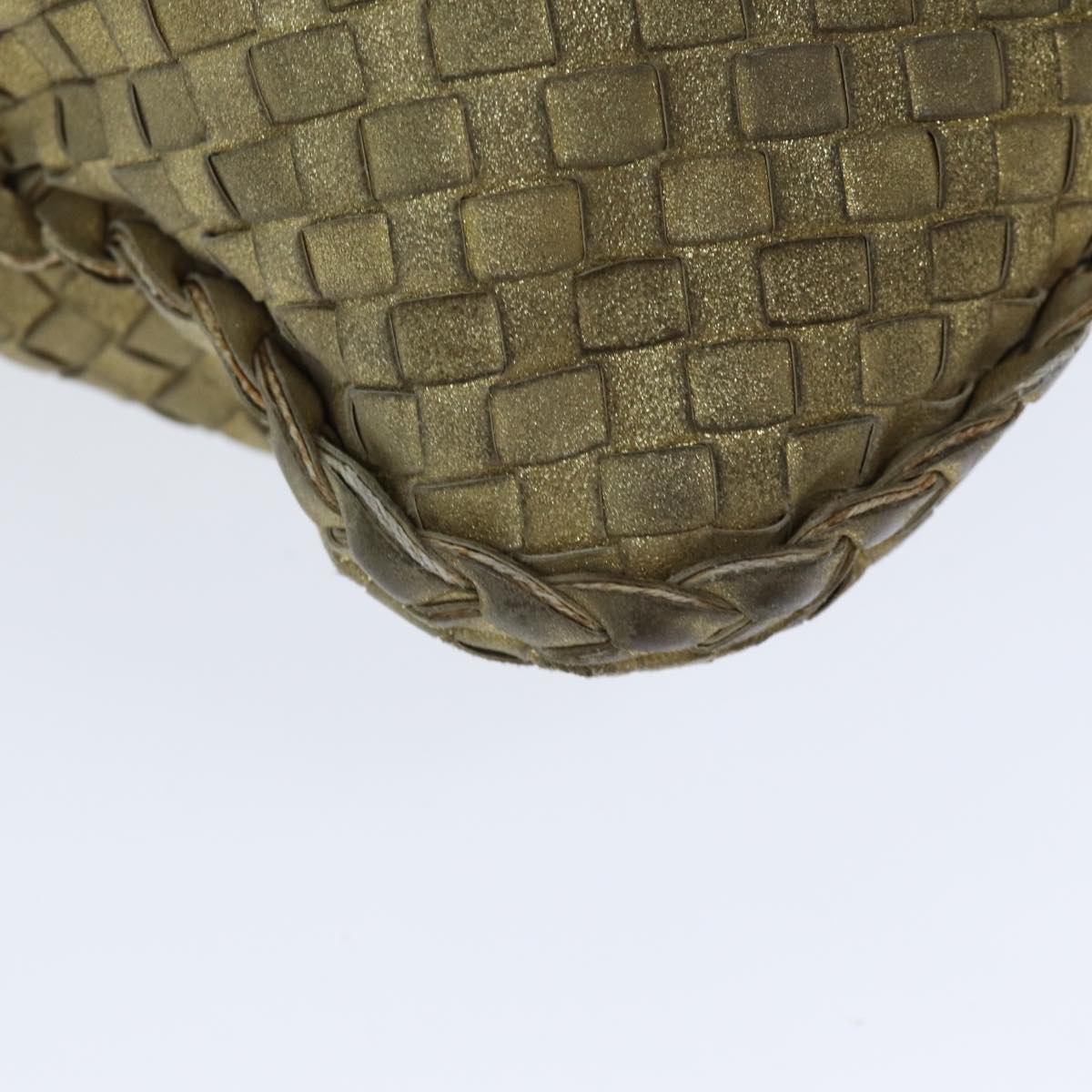 BOTTEGA VENETA INTRECCIATO Tote Bag Leather Gold 115653 Auth 78911