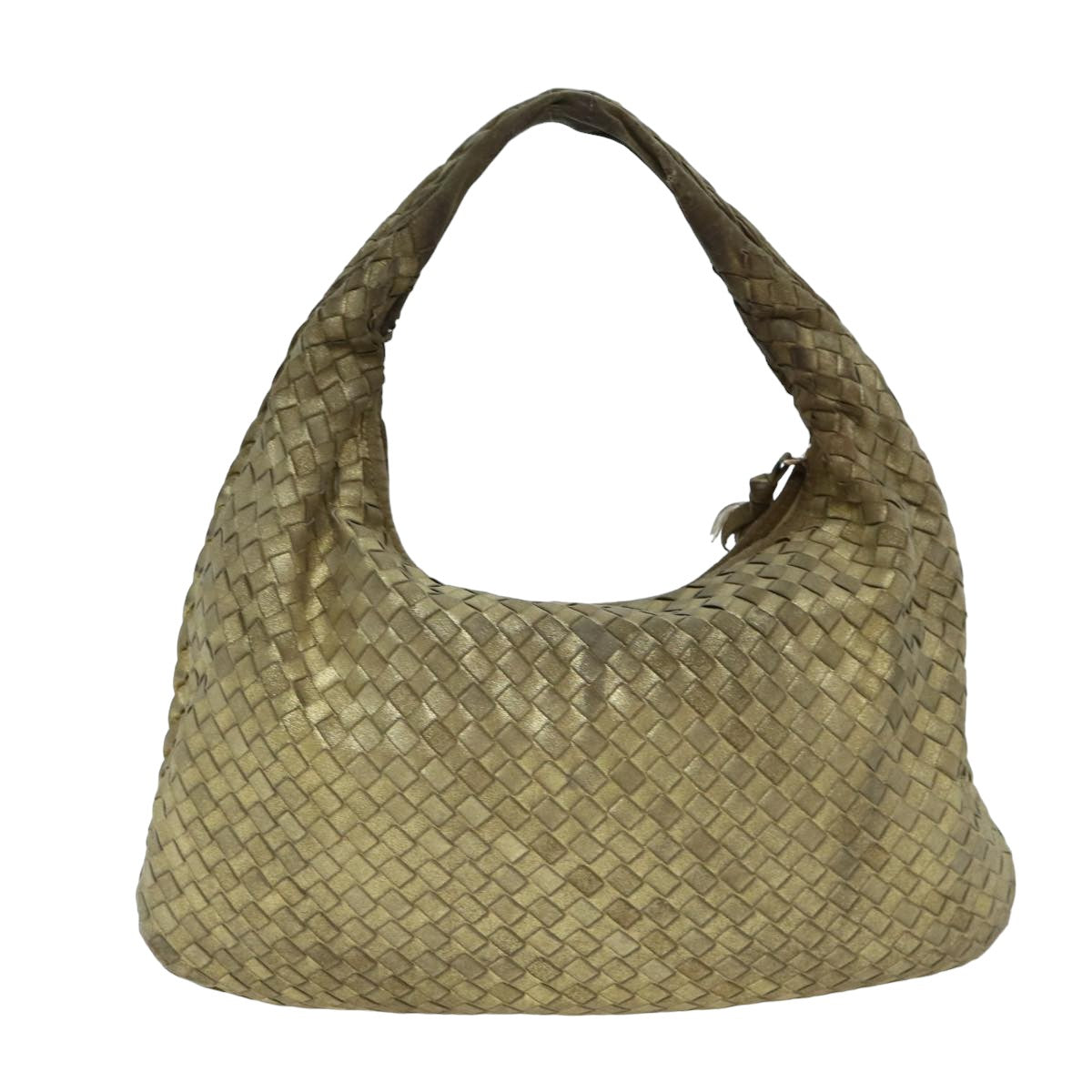 BOTTEGA VENETA INTRECCIATO Tote Bag Leather Gold 115653 Auth 78911