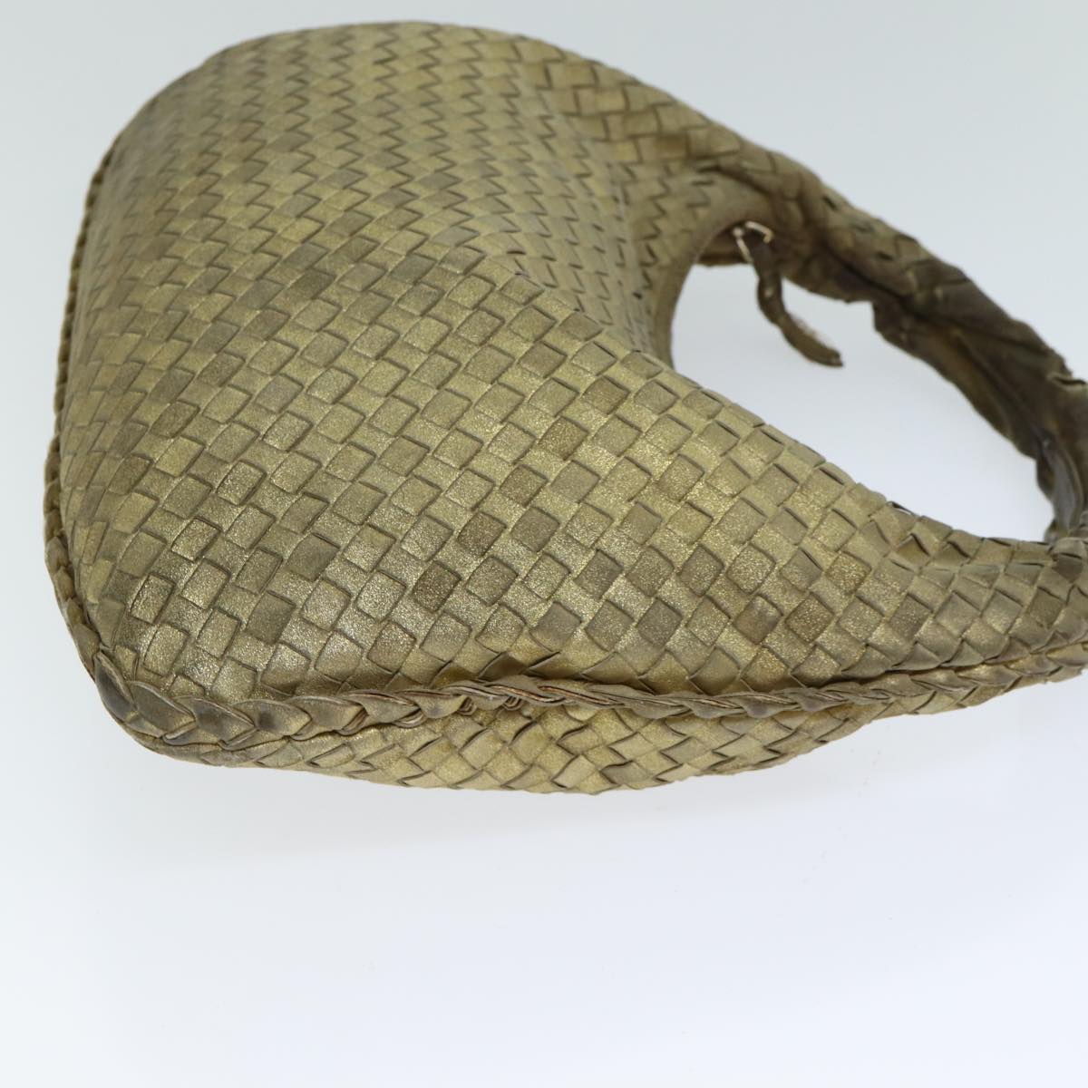 BOTTEGA VENETA INTRECCIATO Tote Bag Leather Gold 115653 Auth 78911