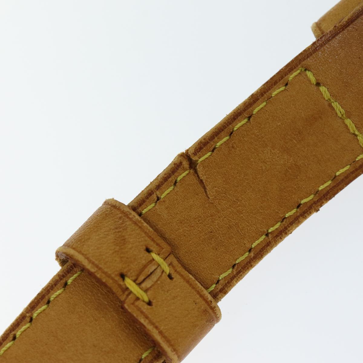 LOUIS VUITTON Adjustable Shoulder Strap Leather 36.6""-44.1"" Beige Auth 78917