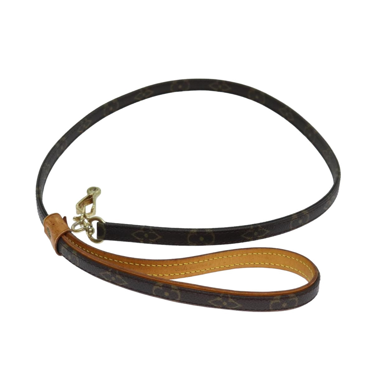 LOUIS VUITTON Monogram Less Baxter MM Dog Leash M58056 LV Auth 78922