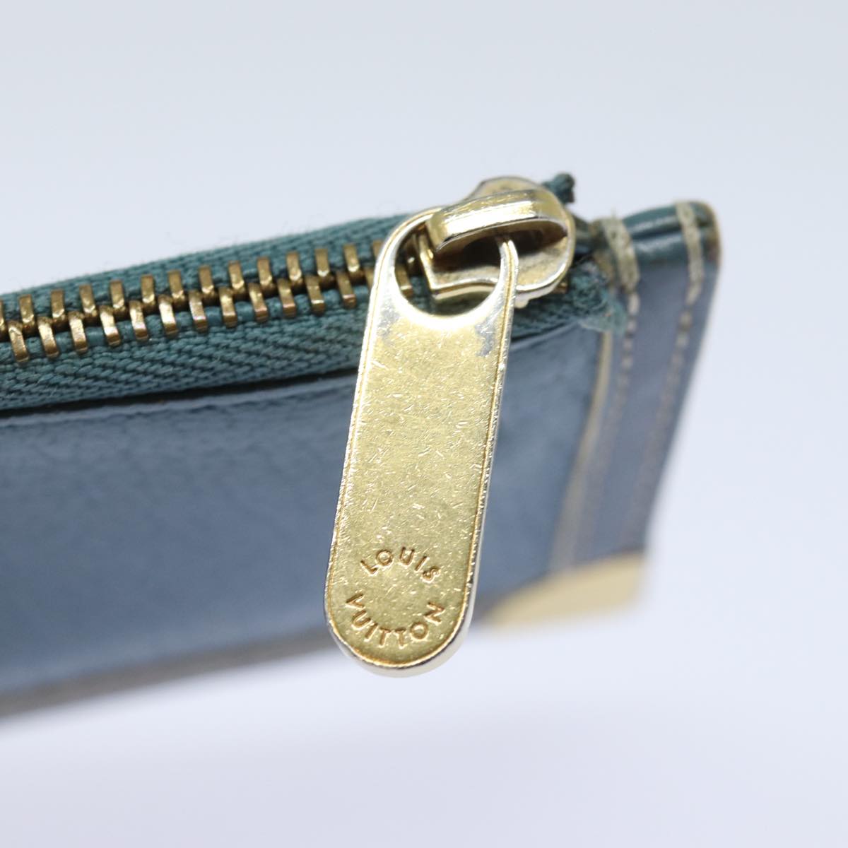 LOUIS VUITTON Suhari Pochette Cles Coin Purse Blue M91825 LV Auth 78957