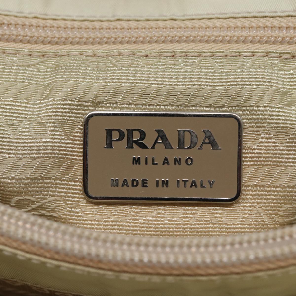 PRADA Hand Bag Nylon White Auth 78963