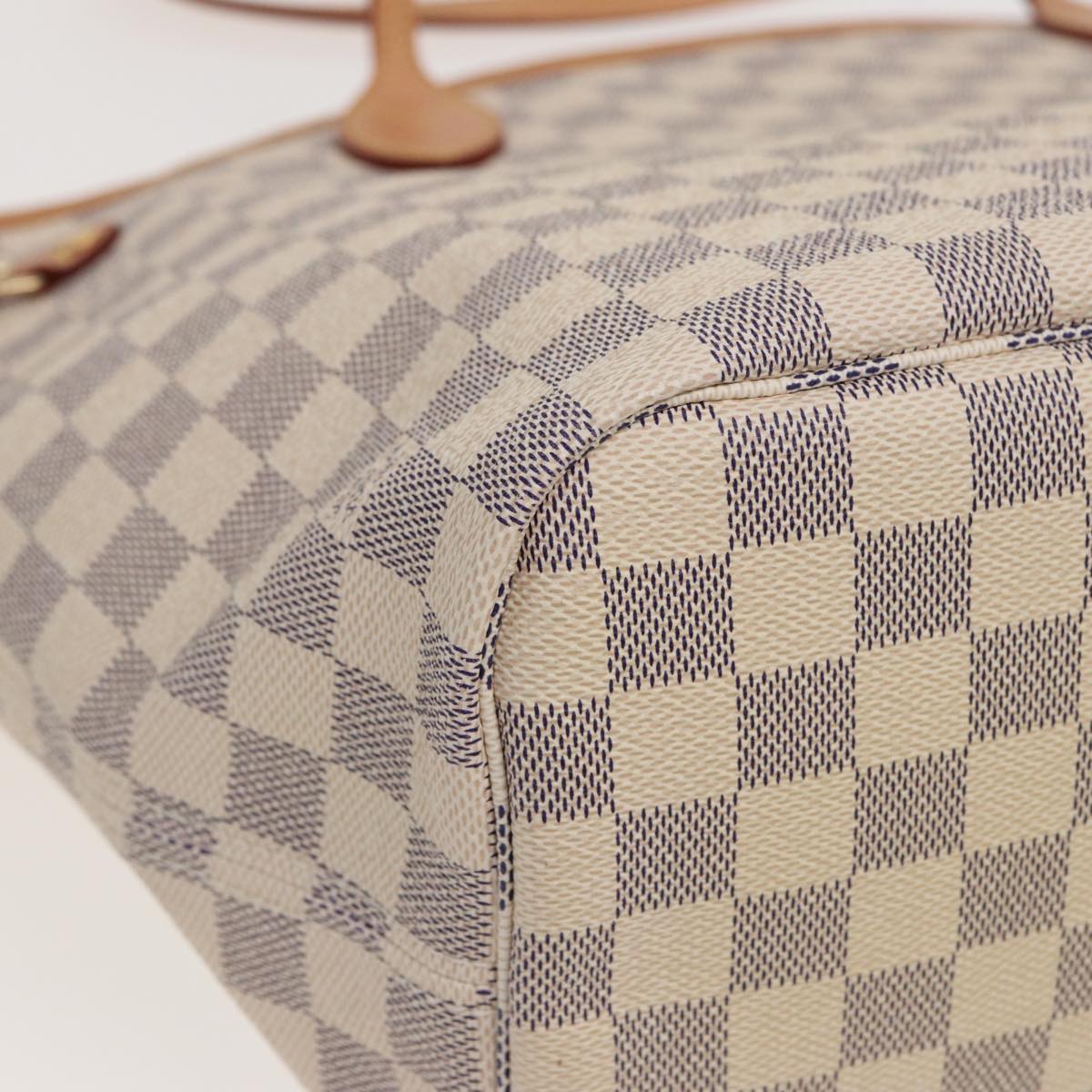 LOUIS VUITTON Damier Azur Neverfull MM Tote Bag N41605 LV Auth 78990A