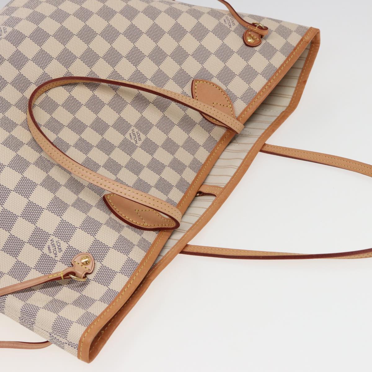 LOUIS VUITTON Damier Azur Neverfull MM Tote Bag N41605 LV Auth 78990A