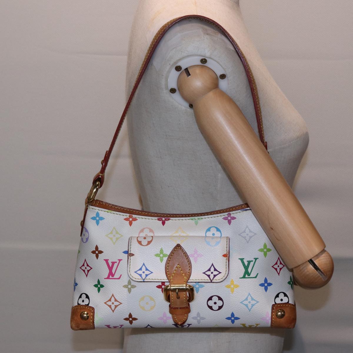 LOUIS VUITTON Monogram Multicolor Eliza Shoulder Bag White M40098 LV Auth 79025