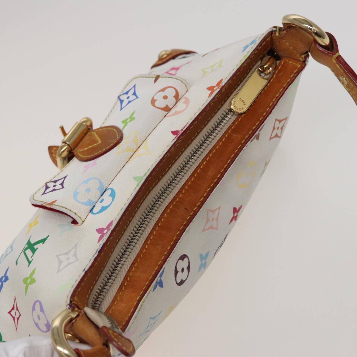 LOUIS VUITTON Monogram Multicolor Eliza Shoulder Bag White M40098 LV Auth 79025