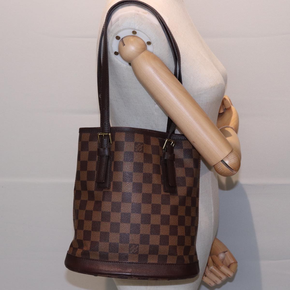 LOUIS VUITTON Damier Ebene Marais Shoulder Bag N42240 LV Auth 79058