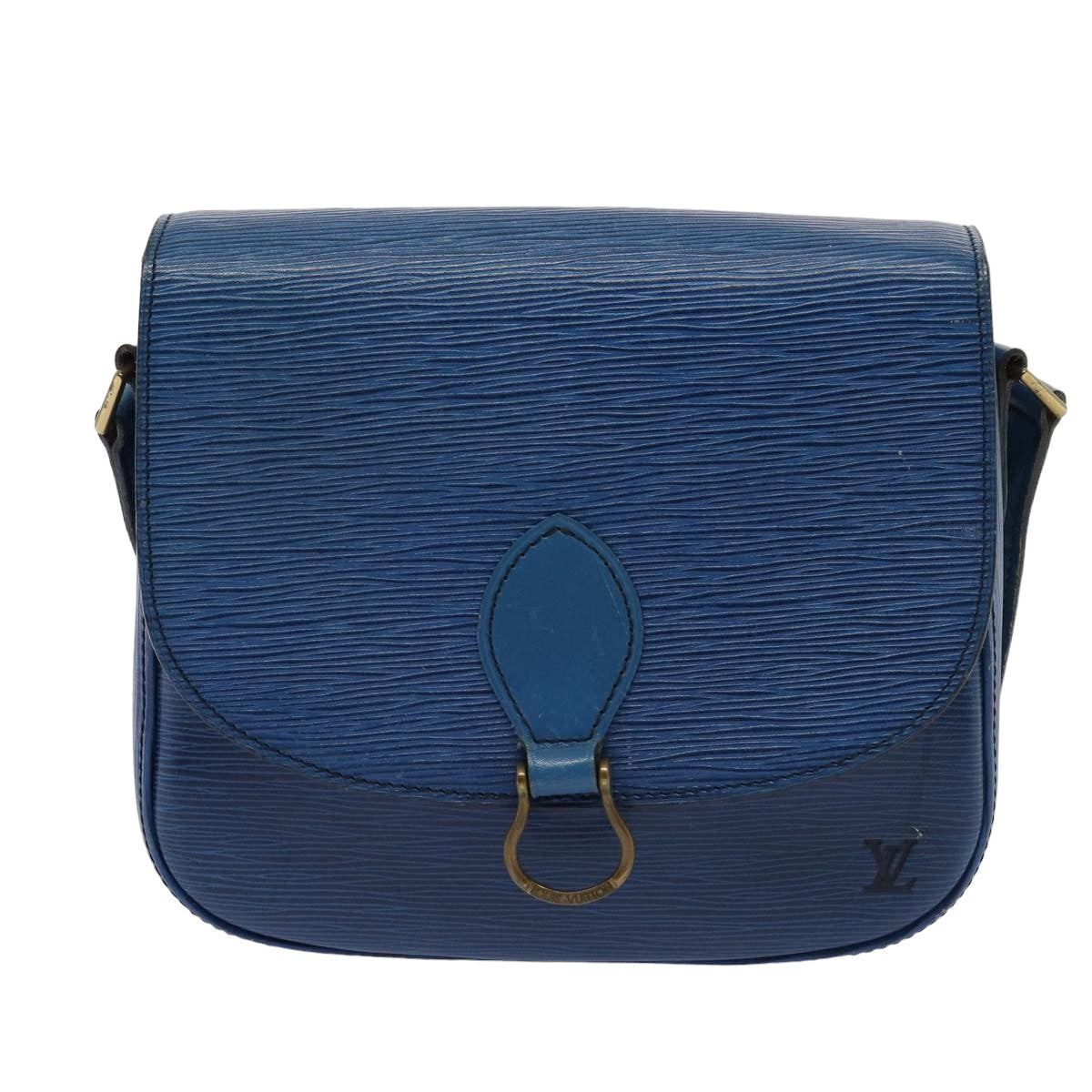 LOUIS VUITTON Epi Saint Cloud GM Shoulder Bag Toledo Blue M52195 LV Auth 79085