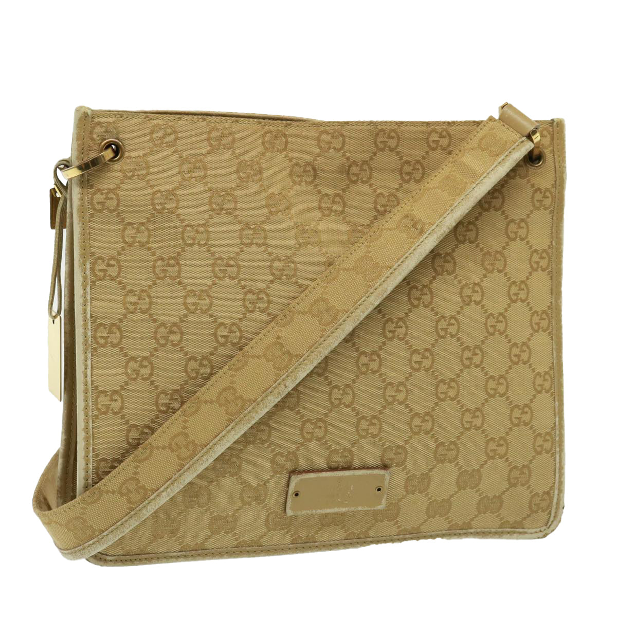 GUCCI GG Canvas Shoulder Bag Beige 91762 Auth 79100