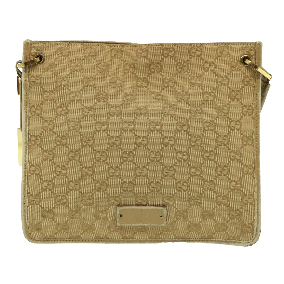 GUCCI GG Canvas Shoulder Bag Beige 91762 Auth 79100