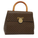 CELINE Macadam Canvas Hand Bag PVC Brown Auth 79102-1