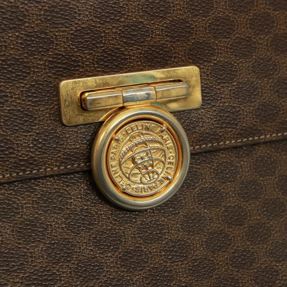 CELINE Macadam Canvas Handtasche PVC Braun Auth 79102