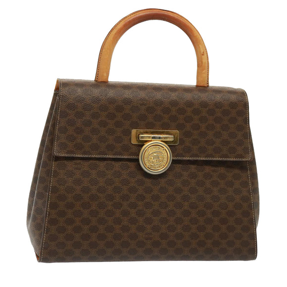 CELINE Macadam Canvas Handtasche PVC Braun Auth 79102