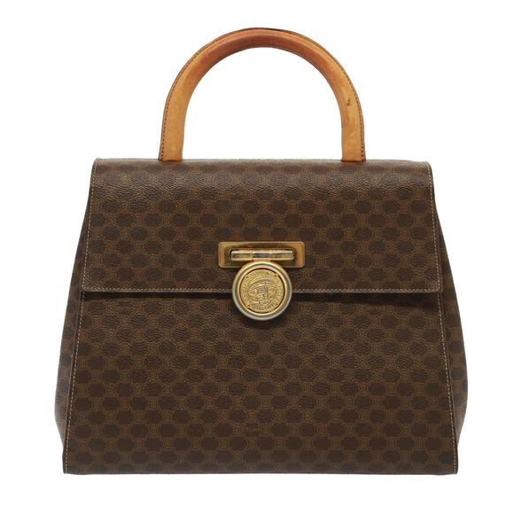CELINE Macadam Canvas Handtasche PVC Braun Auth 79102
