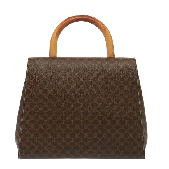 CELINE Macadam Canvas Hand Bag PVC Brown Auth 79102