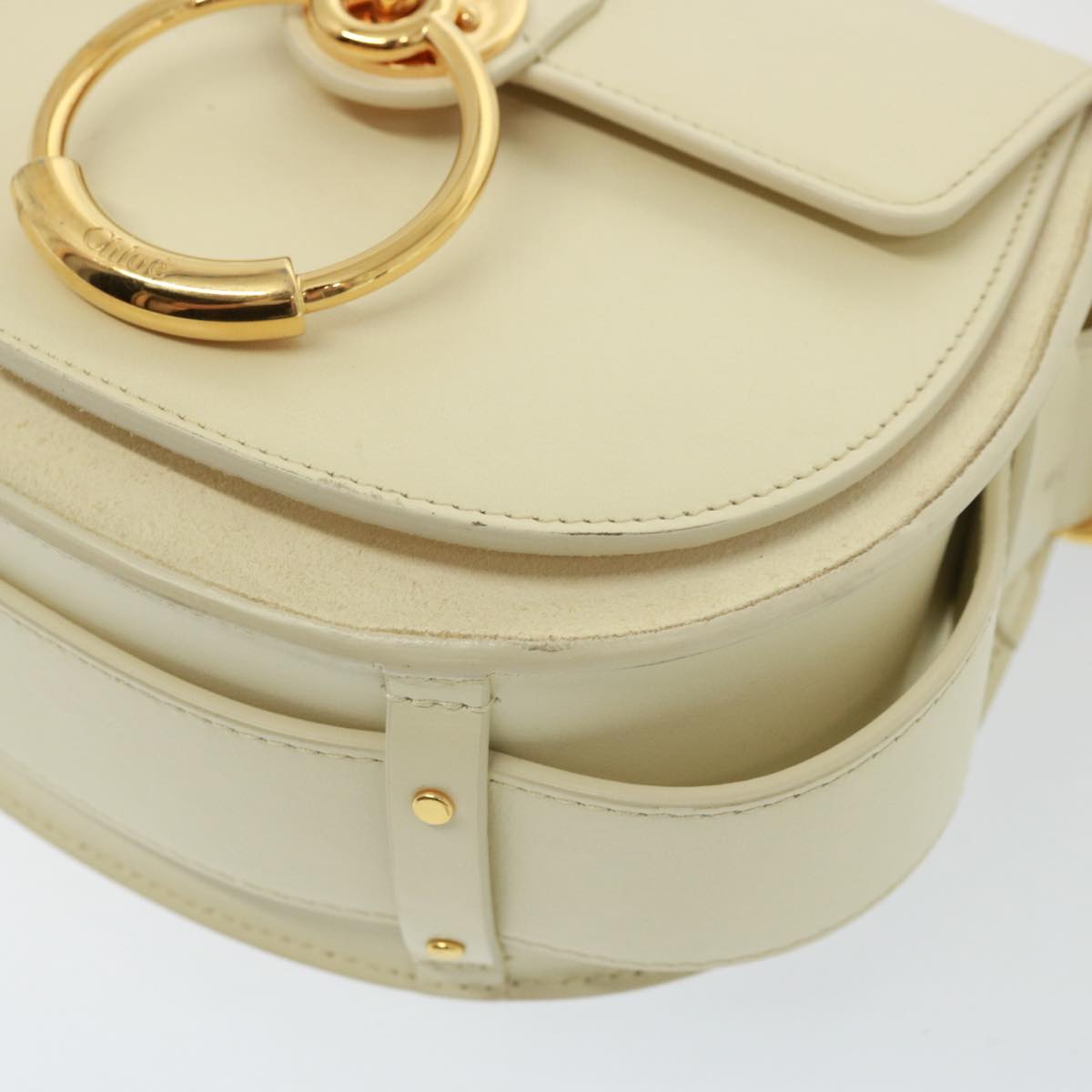 Chloe Tess Shoulder Bag Leather 2way White Auth 79105