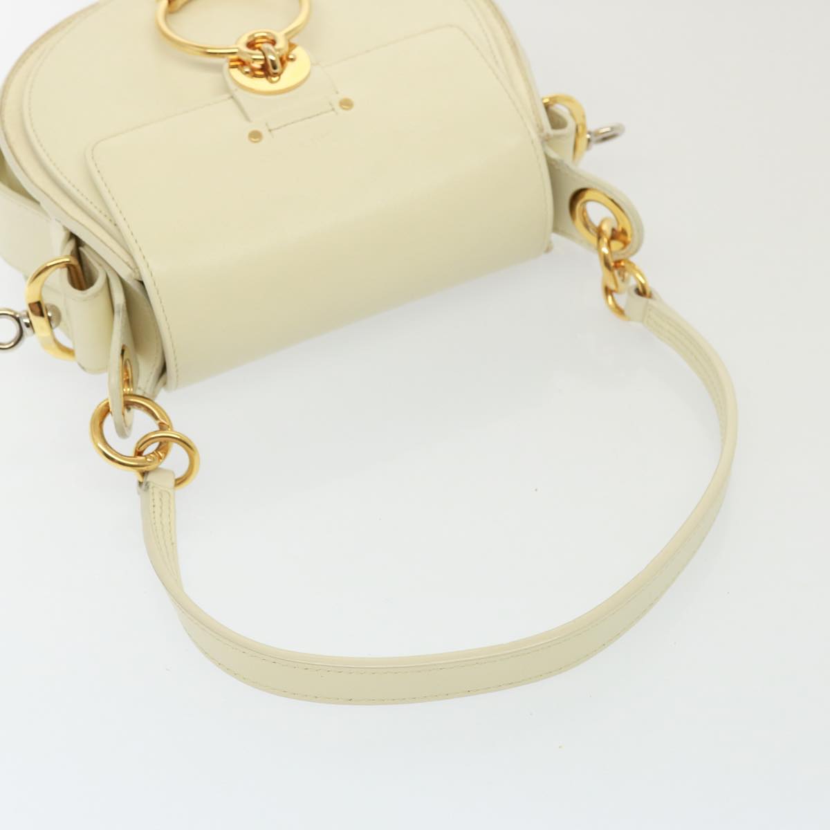 Chloe Tess Shoulder Bag Leather 2way White Auth 79105