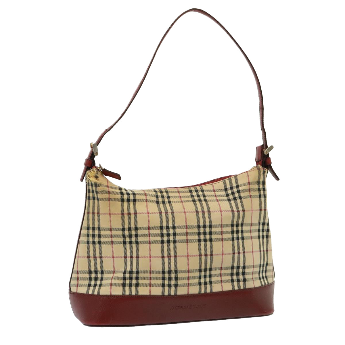 BURBERRY Nova Check Shoulder Bag Canvas Beige Auth 79107