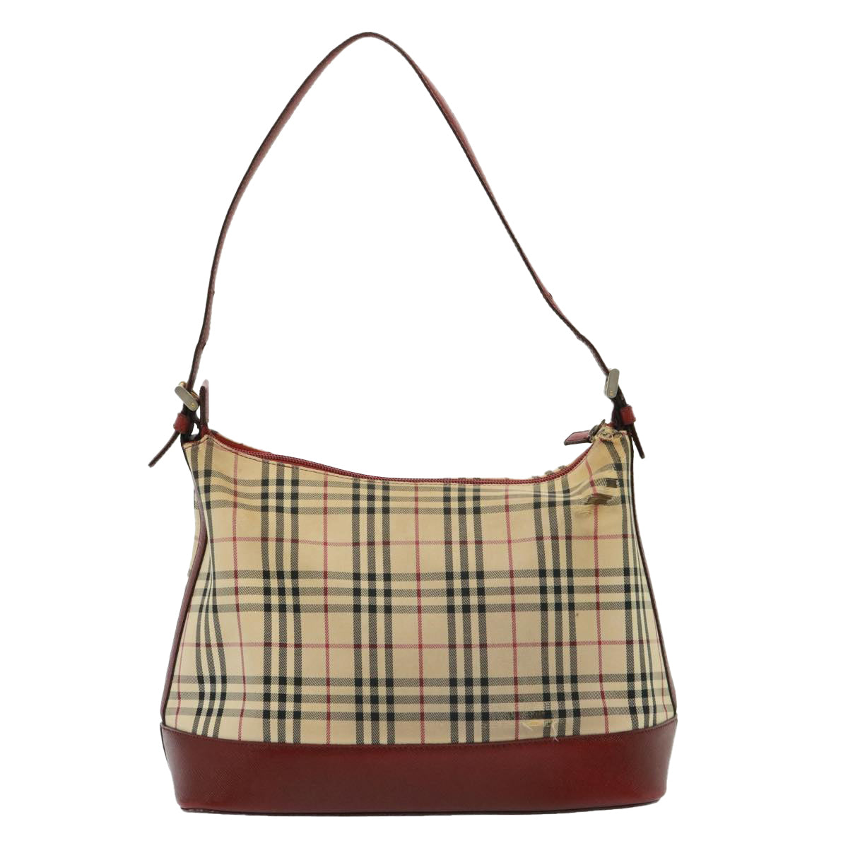 BURBERRY Nova Check Shoulder Bag Canvas Beige Auth 79107 - 0