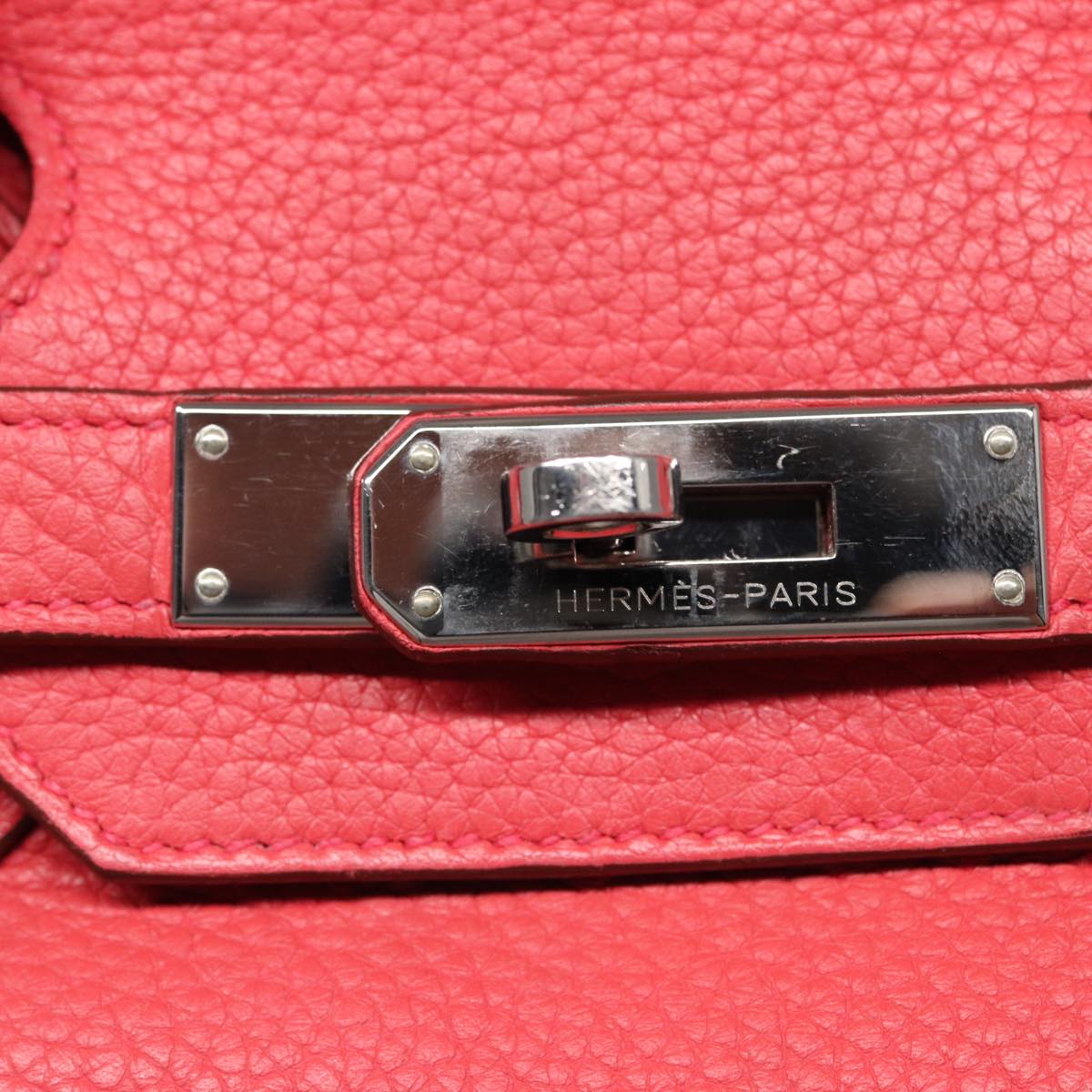 HERMES Birkin 30 Hand Bag Taurillon Clemence Leather Pink Auth 79114S