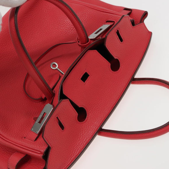 HERMES Birkin 30 Hand Bag Taurillon Clemence Leather Pink Auth 79114S