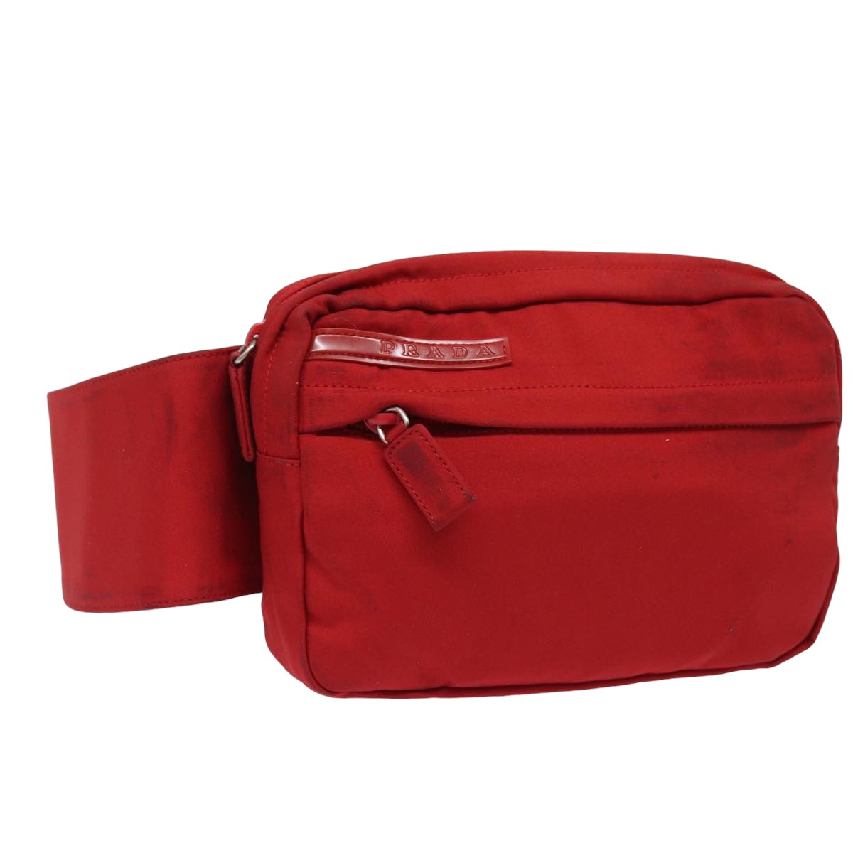 PRADA Sports Waist bag Nylon Red Auth 79128