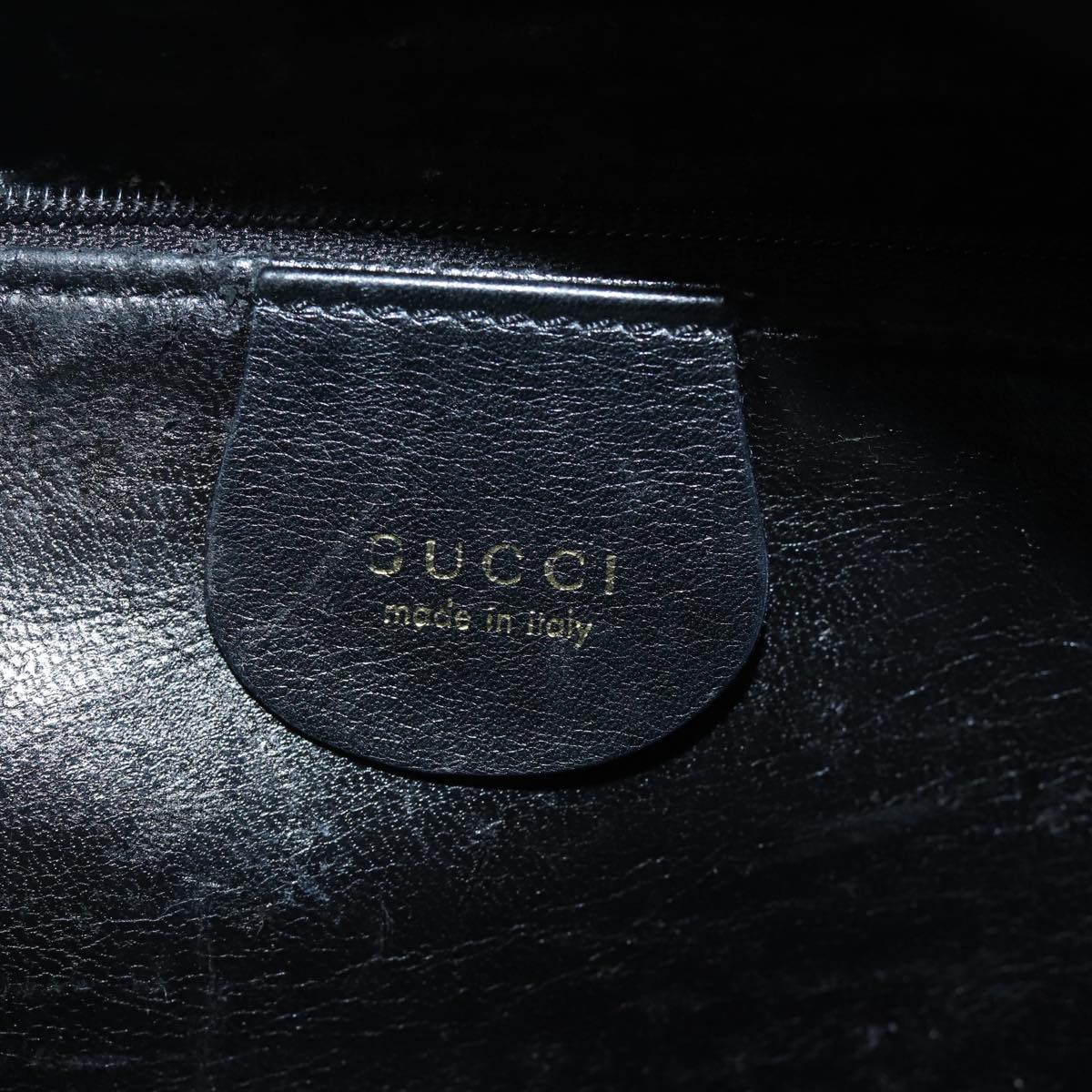 GUCCI Bamboo Hand Bag Leather Black Auth 79132