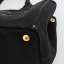 PRADA Canapa PM Hand Bag Canvas 2way Black Auth 79141-14