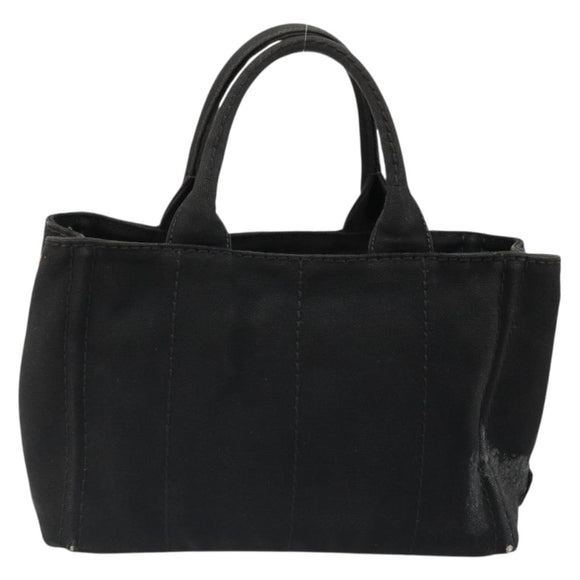 PRADA Canapa PM Hand Bag Canvas 2way Black Auth 79141