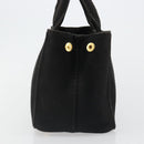 PRADA Canapa PM Hand Bag Canvas 2way Black Auth 79141-3