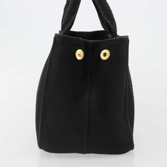 PRADA Canapa PM Hand Bag Canvas 2way Black Auth 79141